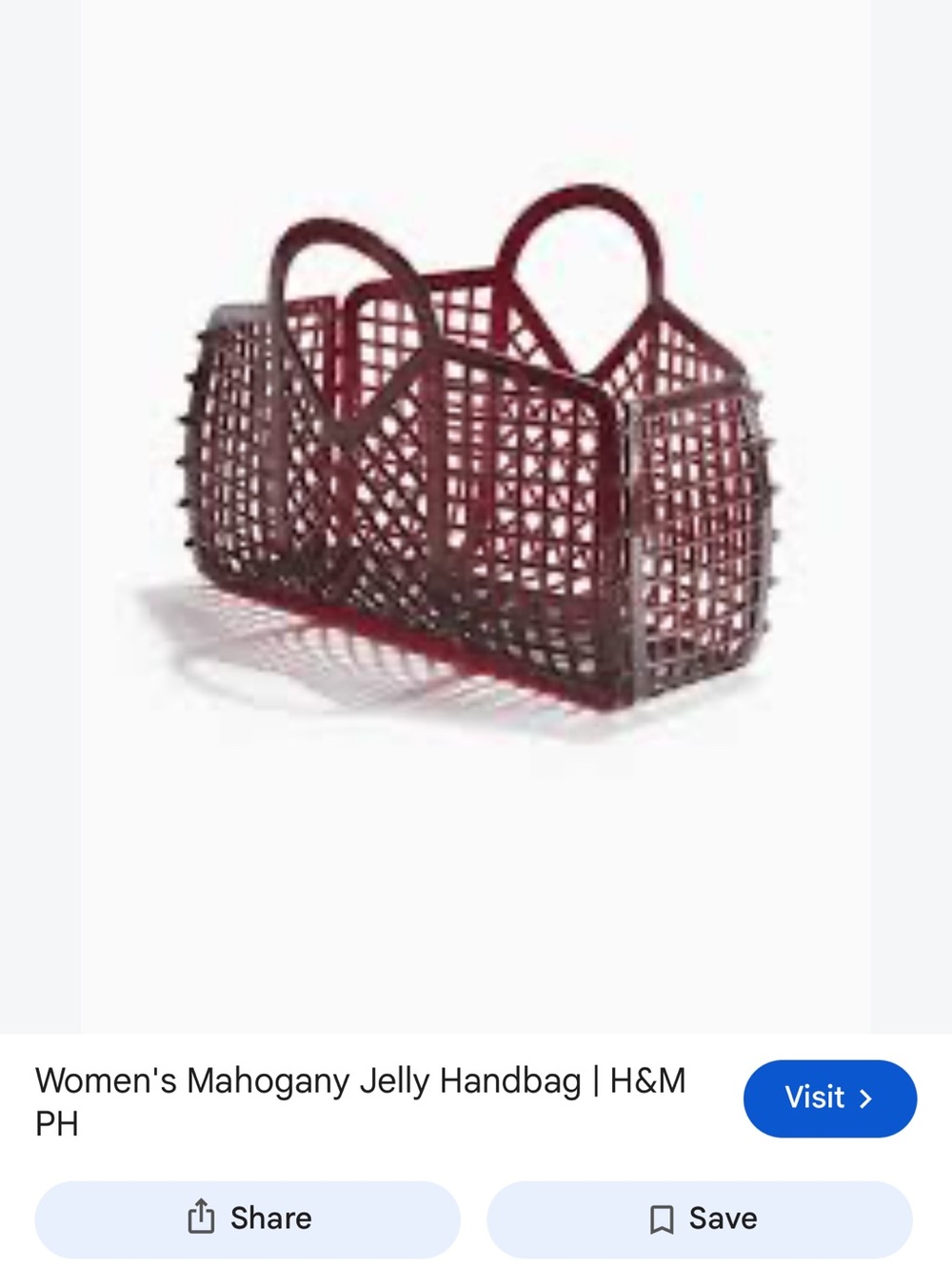 H&M Mahogany Red Jelly Tote